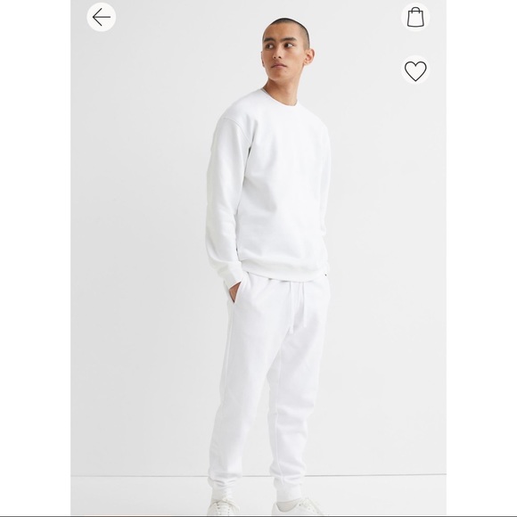 H&M High Waisted on Women/Unisex White Sweatpants/Joggers - Picture 3 of 4